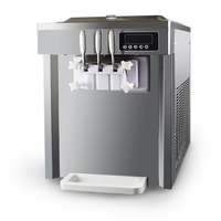 Nouvelle machine à crème glacée molle de type mini pour yogourt glacé, à poser sur table, avec caisse en bois, haute productivité, sirop pour crème glacée