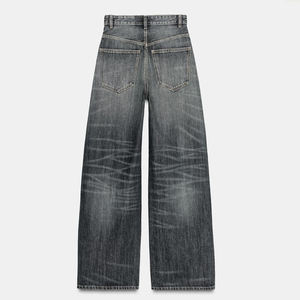 Pantalones de mezclilla selvedge de estilo japonés de pierna recta con lavado vintage desgastado de primera calidad de Custom Denim Factory para hombre - Product Image 2