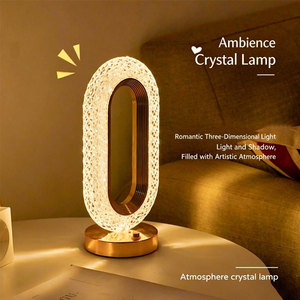 Luxury Crystal Bedroom Bedhead Runway Decorative Desk <b>Lamp</b> Creative Living Room Touch Switch LED Warm White Dimmable Modern - Product Image 4