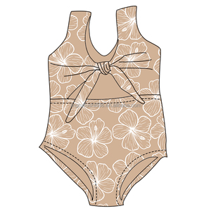 Costume da Bagno Reversibile Estivo Personalizzato con Stampa Hawaii per Bambini, Alta Elasticità, Indossabile su Entrambi i Lati, Costume Intero per Bambine - Product Image 6