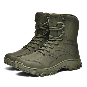 Botas de escalada duraderas de gamuza sintética con cremallera lateral, calzado de exterior para invierno y verano, para trabajo, senderismo, camping, de corte medio - Product Image 2