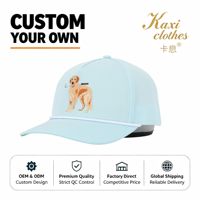 Vente directe usine – Casquette de baseball 5 panneaux haute qualité avec logo brodé personnalisé, corde et perforations laser – Fabrication OEM directe usine
