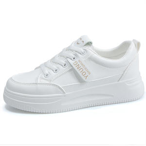 Zapatos Blancos Ligeros de Primavera y Otoño 2024, Populares, con Parte Superior de Cuero Elevada y Suela Suave para Mujer - Product Image 6