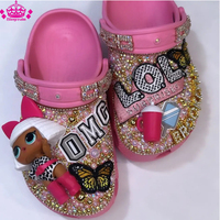 Logo personnalisé marque Bling Bling cristal chaussure diamant luxe bricolage Bling charme conception personnalisée chaussures brillant été respirant sandales