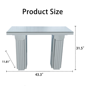 Mirrored Solid Wood Console <b>Table</b> Wide Bling Silver Glass Modern Living Room Hotel Entryway <b>Desk</b> Sofa <b>Table</b> - Product Image 6