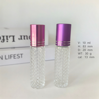 Flacon roll-on de 10 ml pour huiles essentielles, parfums et massages, avec bouchon à vis, compatible diffuseur à bâtonnets, flacon en verre vide