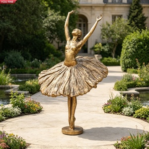 YOUFINE Escultura de Bailarina de Bronce de Tamaño Real, Elegante Estatua de Bailarina de <span class=keywords><strong>Ballet</strong></span> para Jardín y Parque - Product Image 5