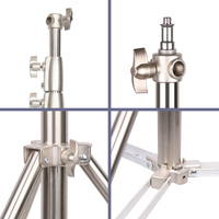 Kit de studio photo robuste SH 2.8M, support d'éclairage en acier inoxydable, fabriqué en Chine