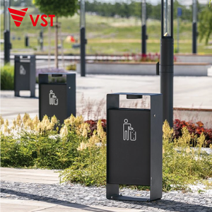 Poubelle en acier inoxydable VST pour bureau hall d'hôtel style panneau d'affichage élégant design moderne et élégant pour salle d'ascenseur - Product Image 3