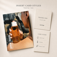Tarjetas de Inserción para Embalaje Personalizado, Papel Texturizado Premium, Impresión a Doble Cara con Logotipo para Cajas de Regalo de Cosméticos, Cuidado de la Piel y Belleza