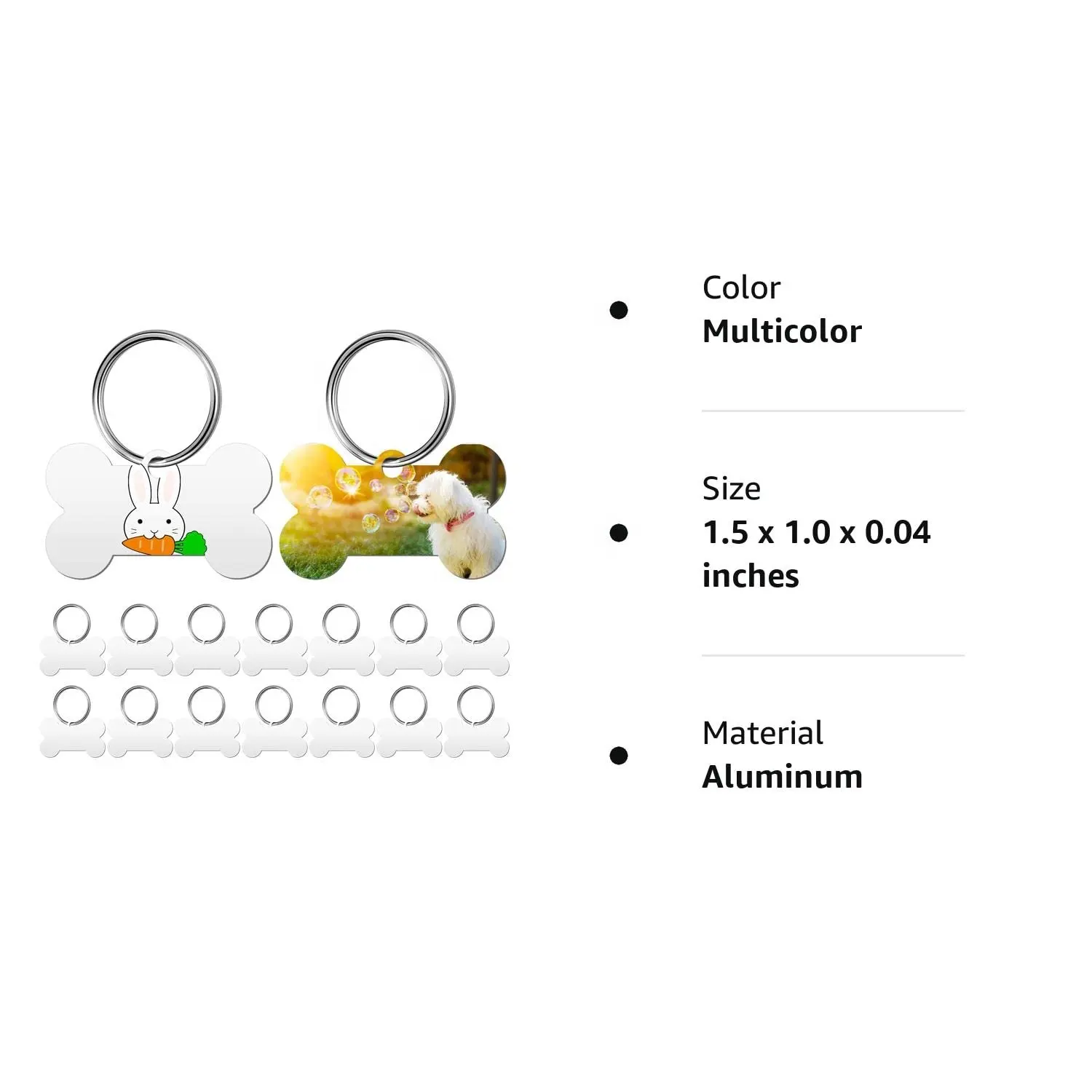 Personnalisez votre logo en acier inoxydable aluminium gravé en métal étiquette de charme vierge Logo Dog Tag