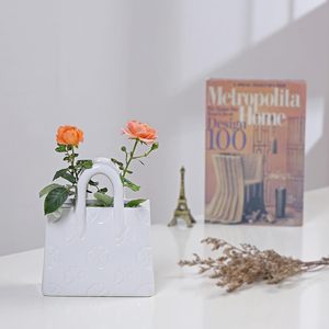 <span class=keywords><strong>Vaso</strong></span> in ceramica <span class=keywords><strong>vaso</strong></span> di fiori <span class=keywords><strong>bianco</strong></span> (fatto a mano) borsa per decorazione <span class=keywords><strong>porta</strong></span> pennelli Organizer e portapenne - Product Image 3