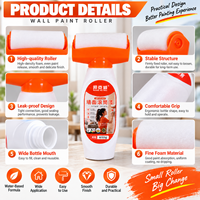 Kit de peinture murale à rouleau, peinture à base d'eau pour réparation de murs intérieurs, ensemble de peinture avec rouleau et brosse pour la décoration de la maison