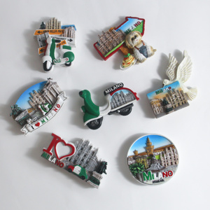 Imanes de nevera de resina 3D personalizados de Italia, monumentos de <span class=keywords><strong>Roma</strong></span> y Milán, regalo turístico de viaje, imanes de recuerd - Product Image 3
