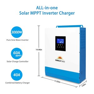 Kit solaire SUN GOLD POWER 3000W 48V, onduleur triphasé DC/AC 120V, batterie au lithium, panneau 800W SGKT-3PRO 99,9% - Product Image 2