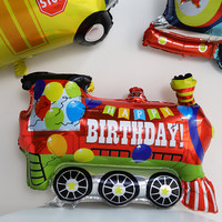 Ballon en aluminium à thème voiture et avion pour garçons, décoration de fête d'anniversaire pour enfants de 1 à 6 ans, scène portable et pliable