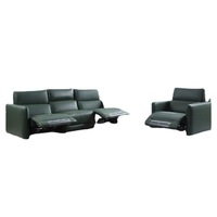 Italienisches Luxus-Echtleder-Modulsofa in L-Form, modernes skandinavisches Design, Edelstahlbeine, Vollrindleder