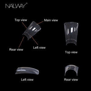 500PCS Half Cover Soft Gel Wide French Design Clear Well Duck Feet Nail Tips 10 taglie a forma <span class=keywords><strong>di</strong></span> ventaglio Flare unghie finte - Product Image 4