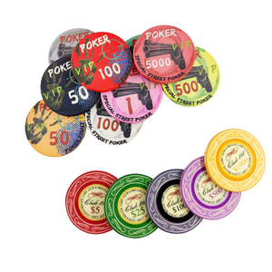 <span class=keywords><strong>Set</strong></span> di Fiches da <span class=keywords><strong>Poker</strong></span> in Ceramica Personalizzate di Qualità Casino, 39mm 10g, 43mm 11.5g, 50mm 16g, con Valigetta in Alluminio, Bottone Dealer e Dadi - Product Image 2
