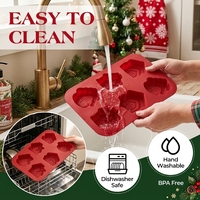 Moule à gâteau en silicone SILIKOLOVE Factory Christmas, 6 cavités, forme de maison, LFGB, platine, sans BPA, antiadhésif, facile à démouler, qualité alimentaire