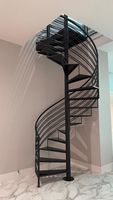 Escalier en arc intérieur élégant avec rampes en aluminium, design moderne pour villa, construction métallique