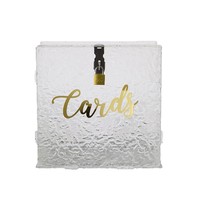 Acryl-Hochzeitskartenbox mit Wasserwellenmuster, hochtransparent, abschließbar, für Hochzeiten, Abschlussfeiern, Geldsammelumschläge