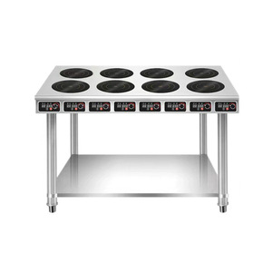 Placa de Inducción Eléctrica de 3500W para Cocina Doméstica o de Restaurante, 2 Quemadores, Temporizador, Control de Temperatura, Acero Inoxidable, Vapor y Hervido - Product Image 1