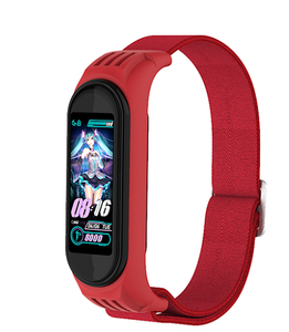 Эластичный спортивный ремешок из нейлона для Mi Band 7 6 5 4 <span class=keywords><strong>3</strong></span> с дышащей застежкой на липучке - Product Image 3