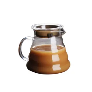 Máquina de café transparente, venda quente de 360ml, 600ml, vidro borosilicate, gotejamento, com tampas