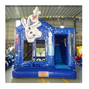 Equipo de alquiler de fiestas, casa de rebote comercial para patio trasero al aire libre para niños, combo de Frozen, Tobogán que rebota, castillo hinchable