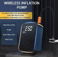 Gonfleur de pneus numérique sans fil portable avec cylindre en plastique, écran complet et lumière d'urgence pour gonfler pneus et ballons en extérieur