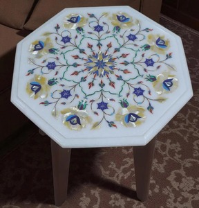 Plateau de table en marbre poli fait main, très demandé, élégant, pour tables basses ou tables à manger, zones de réception, disponible à la vente - Product Image 5