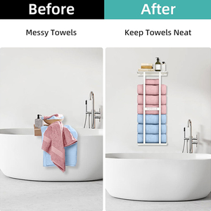 <span class=keywords><strong>Accesorios</strong></span> de <span class=keywords><strong>Baño</strong></span>, Estantes Colgantes, Juego de Toalleros Verticales, Estante de Pared, Toallero de Acero Inoxidable - Product Image 6