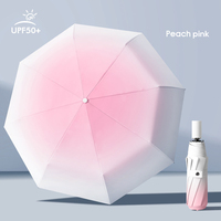 Paraguas Automático con Protección UV, Clásico, de Tela Pongee 190T, Resistente al Viento, Plegable en 3 Secciones, con Varillas de Fibra de Vidrio y Logotipo Personalizado