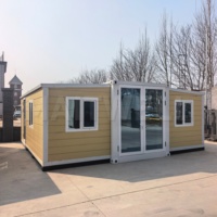 Maison conteneur extensible de 20 pieds, 2 chambres, 1 salle de bain, maison modulaire préfabriquée, structure en acier galvanisé 37 ㎡