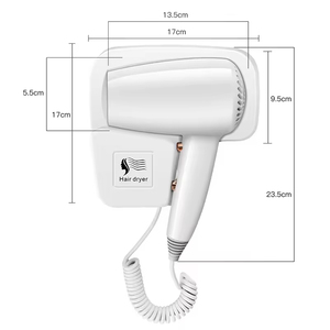 Sèche-cheveux mural haute puissance, résistant à l'humidité, sans perçage, pour hôtel, salle de bain, maison d'hôtes et usage domestique - Product Image 6