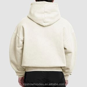 High Quality 350Gsm Cotton <b>Thick</b> Heavyweight Winter Oem Custom Logo Drop Shoulder Oversized Pocket <b>Hoodie</b> for <b>Men</b> - Product Image 2