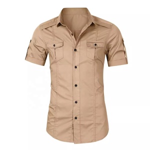 Ropa de <span class=keywords><strong>trabajo</strong></span> para hombre de comercio exterior, camisa de manga corta, nuevo estilo para hombre, chaqueta de camisa de verano para hombre de Venta caliente europea y americana - Product Image 3