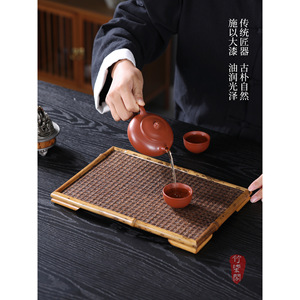 Bamboo Woven <b>Tea</b> <b>Tray</b> Square Handmade Traditional Chinese Style Dry Brewing Serving <b>Tray</b> For Kung Fu <b>Tea</b> - Product Image 3