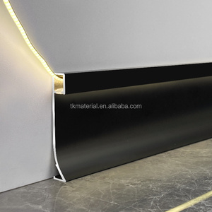 Moderna Illuminazione a LED per Hotel e Showroom, Battiscopa in Alluminio Nero, Profilo Angolare <span class=keywords><strong>da</strong></span> Parete - Product Image 4