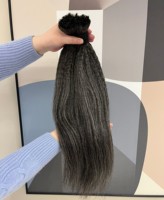 Vente en gros de haute qualité Remy trame blanc crépus Yaki tressage cheveux gris crépus raides en vrac cheveux pour tresses