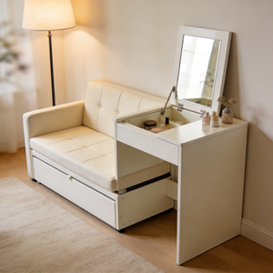 Modern White <strong>Vanity</strong> Desk <strong>With</strong> Flip Top Mirror And Storage Single Sofa <strong>Chair</strong> <strong>With</strong> Drawer Makeup Dressing Table Set For Bedroom - Product Image 1