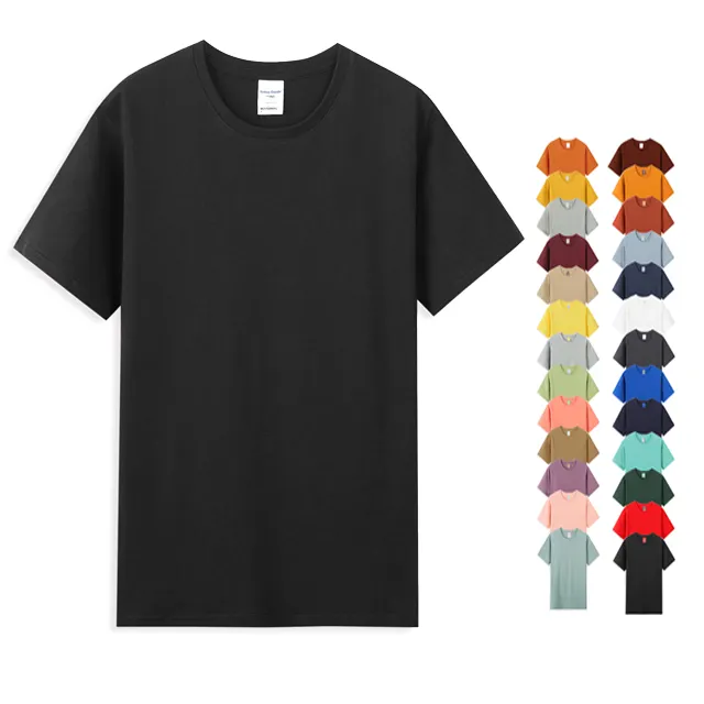 하이 퀄리티 100% 면 210gsm 19 색 남성 여성 남녀 공용 사용자 정의 빈 캐주얼 t 셔츠 헤비급 티셔츠
