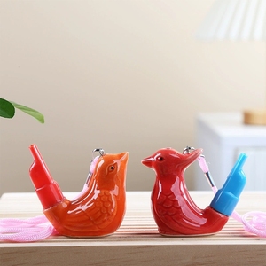 Silbato de agua de cerámica con boquilla de plástico, silbato de agua con forma de animal lindo con cordón para niños, juguete musical - Product Image 4