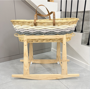 Berceau en rotin tissé à la main, moderne, pour bébé, berceau, panier de Moïse, pour chambre à coucher, salon et extérieur - Product Image 1