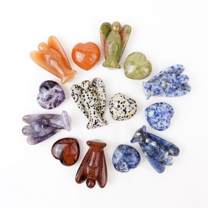 Ensemble de cœurs d'ange en matériaux semi-précieux naturels polis, très vendu, pour la décoration de la maison - Product Image 2