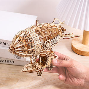 Puzzle 3D créatif en bois en forme de dirigeable pour adolescents - Jouets de puzzle pour enfants et modèle décoratif de bureau - Product Image 5
