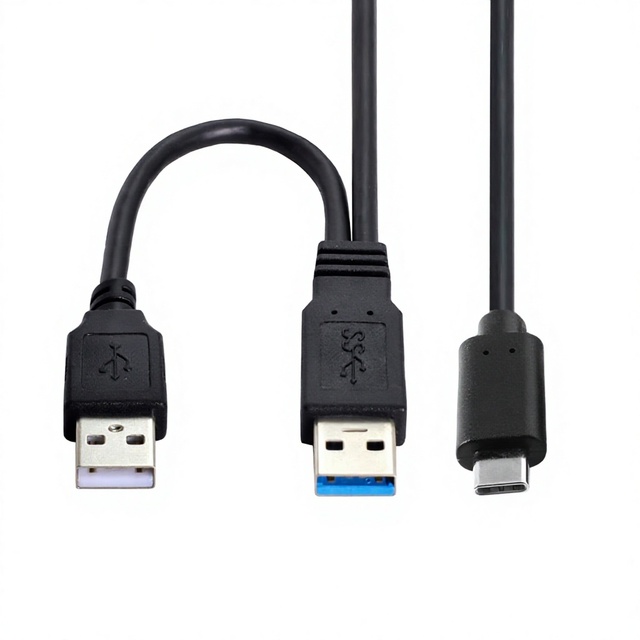 USB 3.0 to Type-C Data Cable with USB 2.0 Power Delivery Copper Conductor for SSDs HDDs Portable Hard Drives