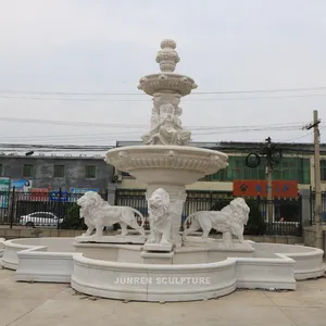 Fontaine à eau en marbre d'extérieur, grande taille 1,5 m, fontaine en marbre Lion