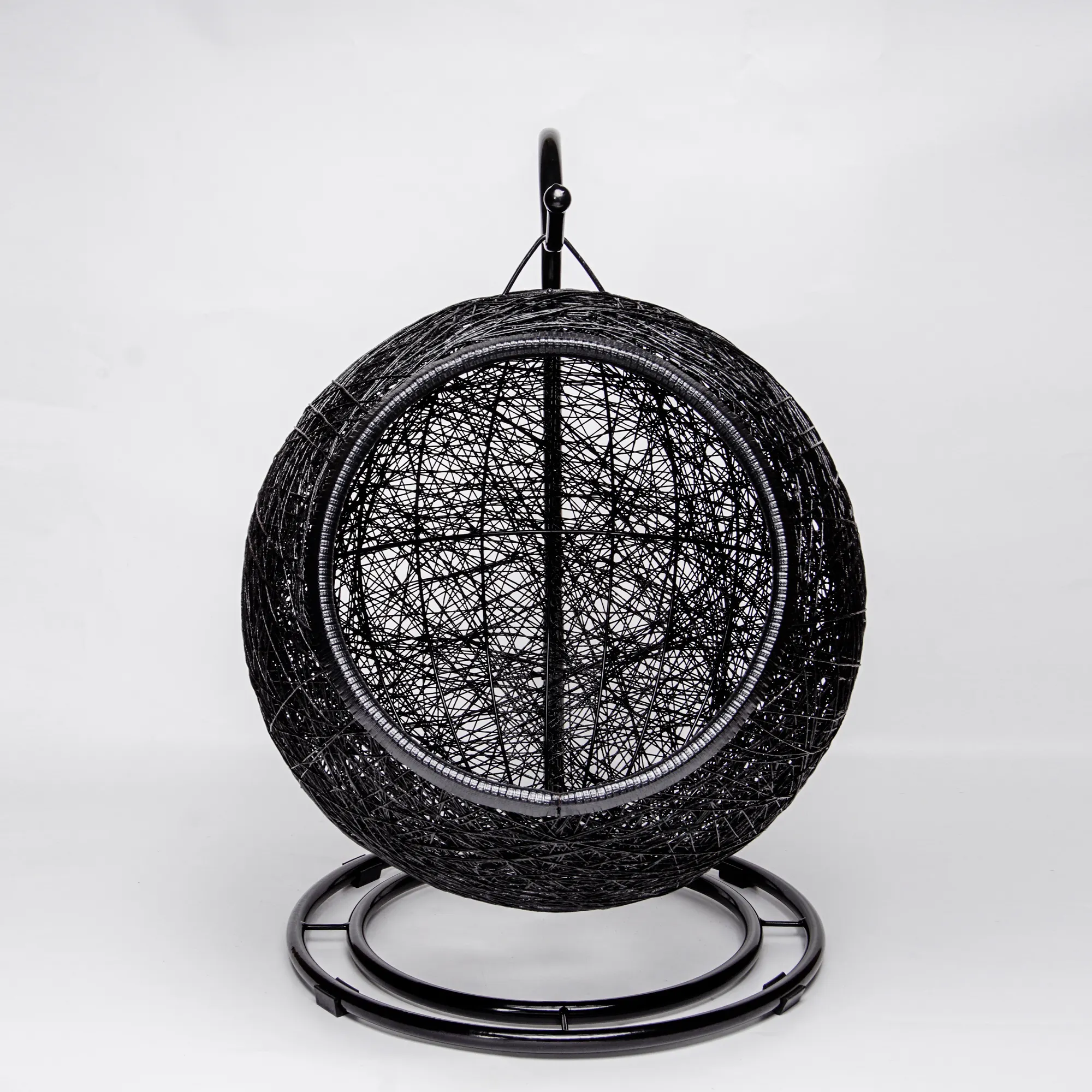 XH Paper Rope rattan Woven Hanging Hammock Egg Chair Lounge Chair Soft Deep Cushion with Hammock Stand for Cat Dog Pet Basket